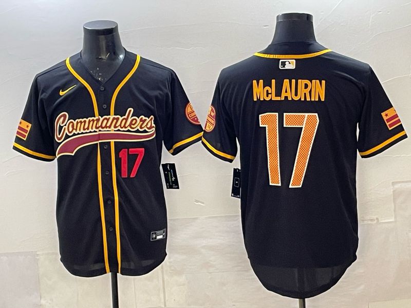 Men 2025 Nike Washington Commanders #17 Mclaurin Black 3th generation Joint Name Limited NFL Jersey 005->washington commanders->NFL Jersey